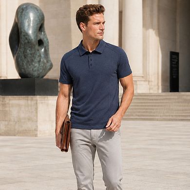 Men's Short Sleeve Polo Shirt Casual Button Collar T-Shirts