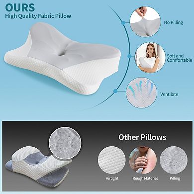 YIORTWO Ergonomic Memory Foam Cervical Pillow Breathable Washable Cover Neck Support Sleep Pillow