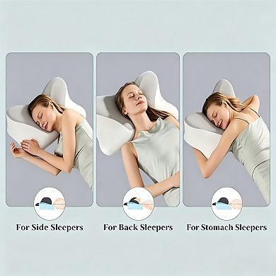 YIORTWO Ergonomic Memory Foam Cervical Pillow Breathable Washable Cover Neck Support Sleep Pillow