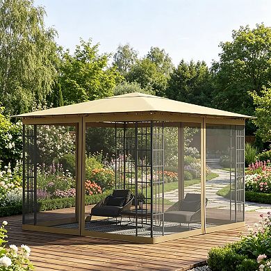 YIORTWO Zippered Replacement Mesh Sidewall Netting For Outdoor Gazebo Canopy Tents