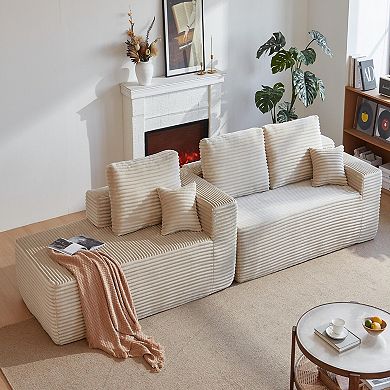 YIORTWO 104.3 Inch Left L Shaped Modular Sectional Sofa Deep Seat Couch with Side Pockets