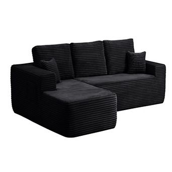 YIORTWO 104.3 Inch Left L Shaped Modular Sectional Sofa Deep Seat Couch with Side Pockets