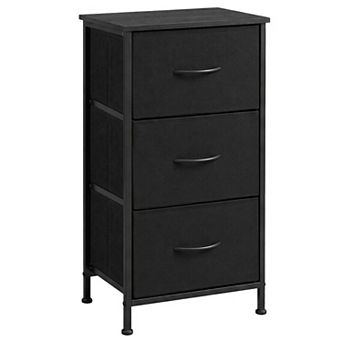 YIORTWO 3 tier Fabric Drawer Storage Dresser Metal Frame Organizer for Bedroom Entryway