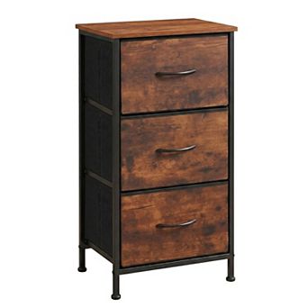 YIORTWO 3 tier Fabric Drawer Storage Dresser Metal Frame Organizer for Bedroom Entryway
