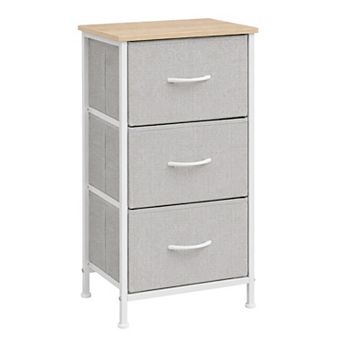 YIORTWO 3 tier Fabric Drawer Storage Dresser Metal Frame Organizer for Bedroom Entryway