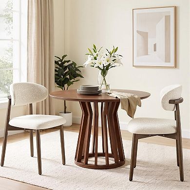 YIORTWO Starry Flannelette Upholstered Dining Chair Solid Wood Legs Armless Kitchen Side Chair