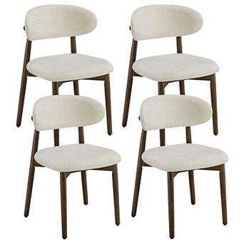 YIORTWO Starry Flannelette Upholstered Dining Chair Solid Wood Legs Armless Kitchen Side Chair