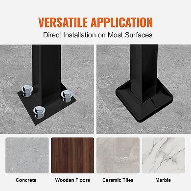 YIORTWO Wrought Iron Outdoor Step Handrail Flexible Porch Stair Railing for Concrete Wood Steps