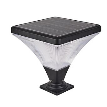 YIORTWO 15.2 Inch Solar Post Light Dimmable with Remote Timer Waterproof Outdoor Pier Lamp
