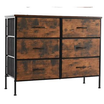 YIORTWO 6 Drawer Fabric Dresser Metal Frame Storage Organizer for Bedroom Closet Entryway