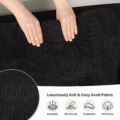 YIORTWO 78.7 Inch 2 in 1 Convertible Sofa Bed High‑Density Foam Scott Fabric Loveseat No Assembly