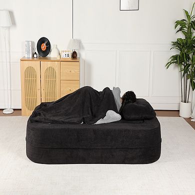 YIORTWO 78.7 Inch 2 in 1 Convertible Sofa Bed High‑Density Foam Scott Fabric Loveseat No Assembly