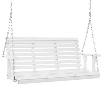 YIORTWO Wooden Porch Swing Bench 4.5 ft Heavy Duty Outdoor Hanging Patio Swing 880 lbs