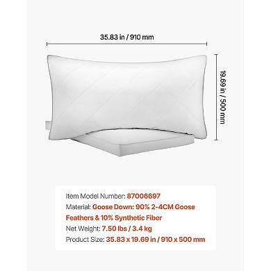 YIORTWO Bed Pillows Set of 2 Down Alternative