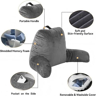 YIORTWO 18 Inch Reading Pillow with Memory Foam for Bed Couch Gaming and Relaxing