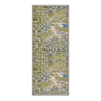 GENIMO Abstract Pixel Brushstroke Machine Washable Low Pile Non Slip Soft Polyester Rug