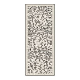 GENIMO Abstract Wavy Line Machine Washable Low Pile Non Slip Soft Polyester Rug