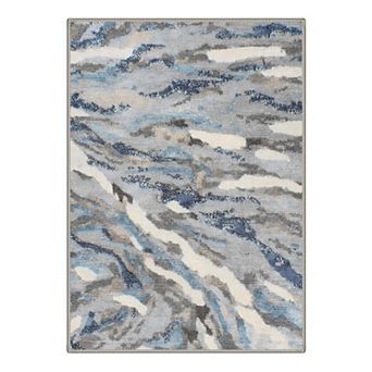 GENIMO Abstract Zebra Stripe Machine Washable Low Pile Non Slip Soft Rug