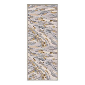 GENIMO Abstract Zebra Stripe Machine Washable Low Pile Non Slip Soft Rug