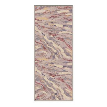 GENIMO Abstract Zebra Stripe Machine Washable Low Pile Non Slip Soft Rug