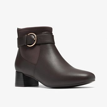 Clarks® Iridessa Clara Women's Block Heel Ankle Booties with Buckle Detail