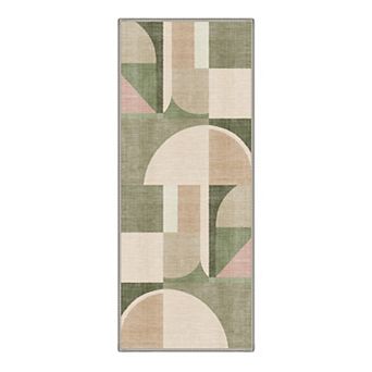 GENIMO Modern Geometric Arch Machine Washable Low Pile Non Slip Soft Rug