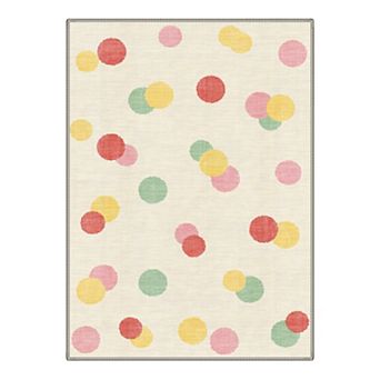 GENIMO Modern Polka Dot Machine Washable Low Pile Non Slip Soft Rug