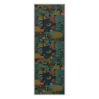 GENIMO Tropical Jungle Moonlight Animal Machine Washable Low Pile Non Slip Soft Rug