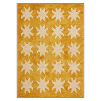 GENIMO Modern Starburst Pattern Machine Washable Low Pile Non Slip Soft Rug
