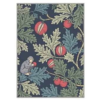 GENIMO Monkey Fruit Leaf Machine Washable Low Pile Non Slip Soft Rug