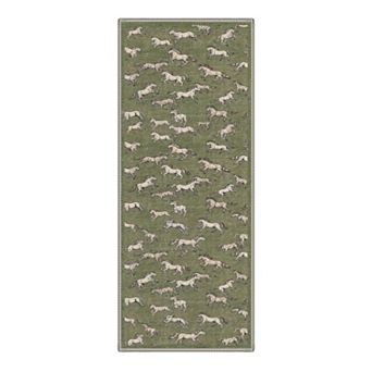 GENIMO Running Horse Pattern Machine Washable Low Pile Non Slip Soft Rug