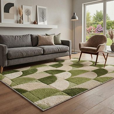 GENIMO Modern Geometric Arch Machine Washable Low Pile Non Slip Soft Rug
