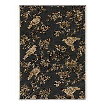 GENIMO Bird Branch Nest Machine Washable Low Pile Non Slip Soft Rug