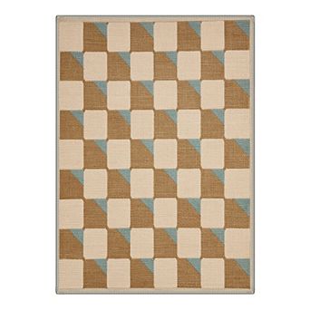 GENIMO Modern Geometric Tile Machine Washable Low Pile Non Slip Soft Rug