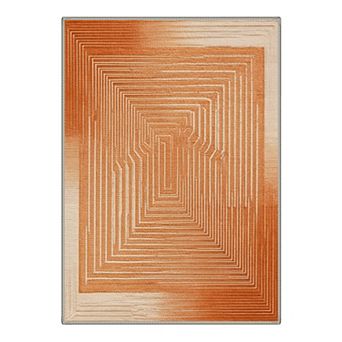 GENIMO Modern Geometric Maze Machine Washable Low Pile Non Slip Soft Rug