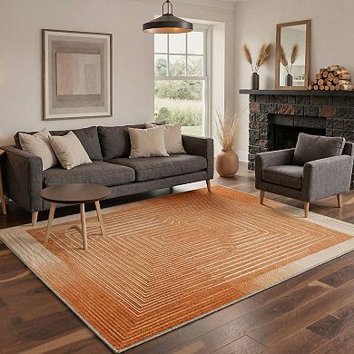 GENIMO Modern Geometric Maze Machine Washable Low Pile Non Slip Soft Rug