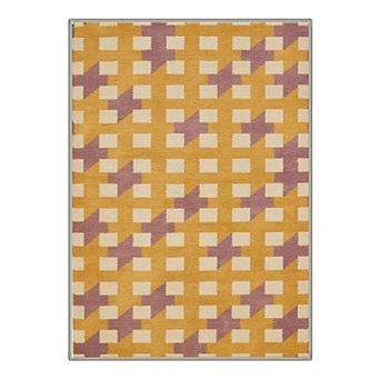 GENIMO Modern Houndstooth Check Machine Washable Low Pile Non Slip Soft Rug