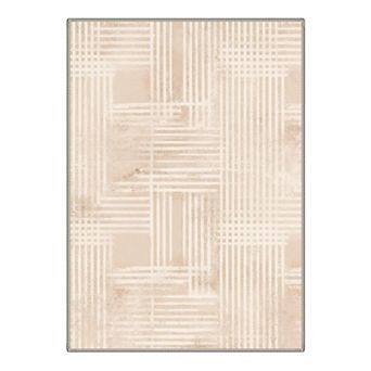 GENIMO Abstract Line Grid Machine Washable Low Pile Non Slip Soft Rug