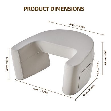 YIORTWO Curved Reading Pillow Backrest Arm Support Comfort Cushion