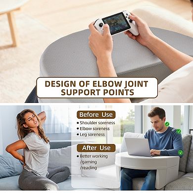 YIORTWO Curved Reading Pillow Backrest Arm Support Comfort Cushion