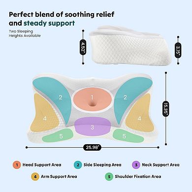 YIORTWO 2 Pack Memory Foam Pillow Cooling Cervical Neck Support
