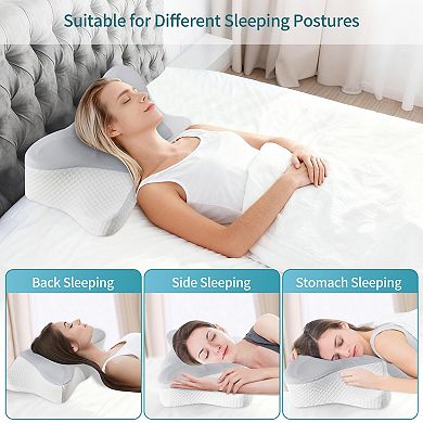 YIORTWO 2 Pack Memory Foam Pillow Cooling Cervical Neck Support