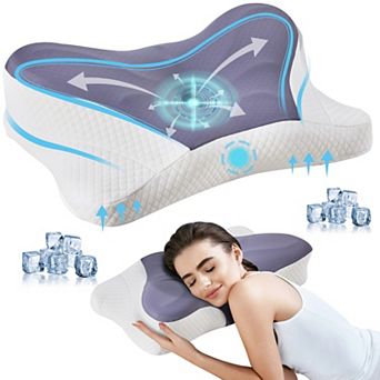 YIORTWO 2 Pack Memory Foam Pillow Cooling Cervical Neck Support