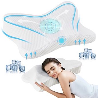 YIORTWO 2 Pack Memory Foam Pillow Cooling Cervical Neck Support