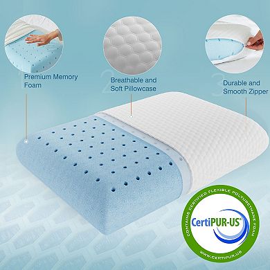 YIORTWO Memory Foam Pillow Ergonomic Neck Support Washable Cover