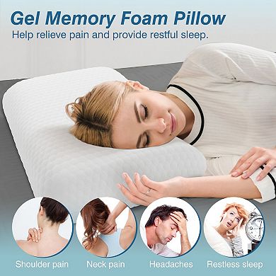 YIORTWO Memory Foam Pillow Ergonomic Neck Support Washable Cover