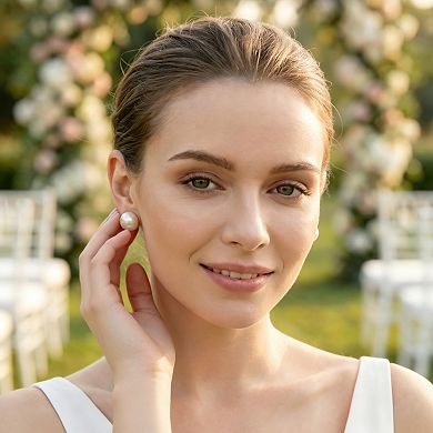 925 Silver 18K Gold Plated Pink Pearl Stud Earrings Hypoallergenic