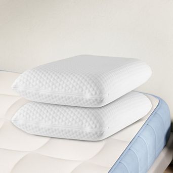 YIORTWO 2 Pack Memory Foam Pillows Ergonomic Neck Support Washable