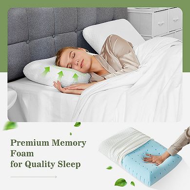 YIORTWO 2 Pack Memory Foam Pillows Ergonomic Neck Support Washable