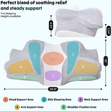 YIORTWO Ergonomic Cervical Pillow Memory Foam Neck Shoulder Support